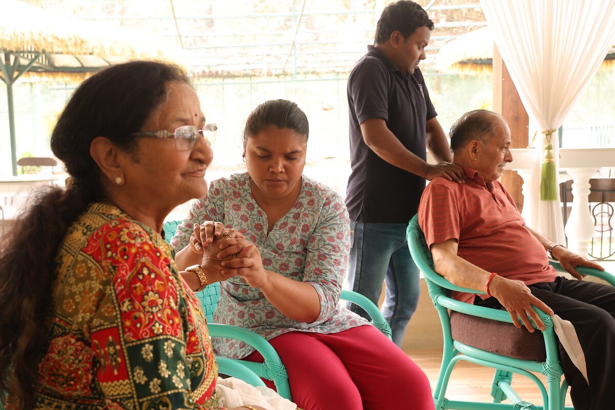 The Joy of Evergreen family with guests