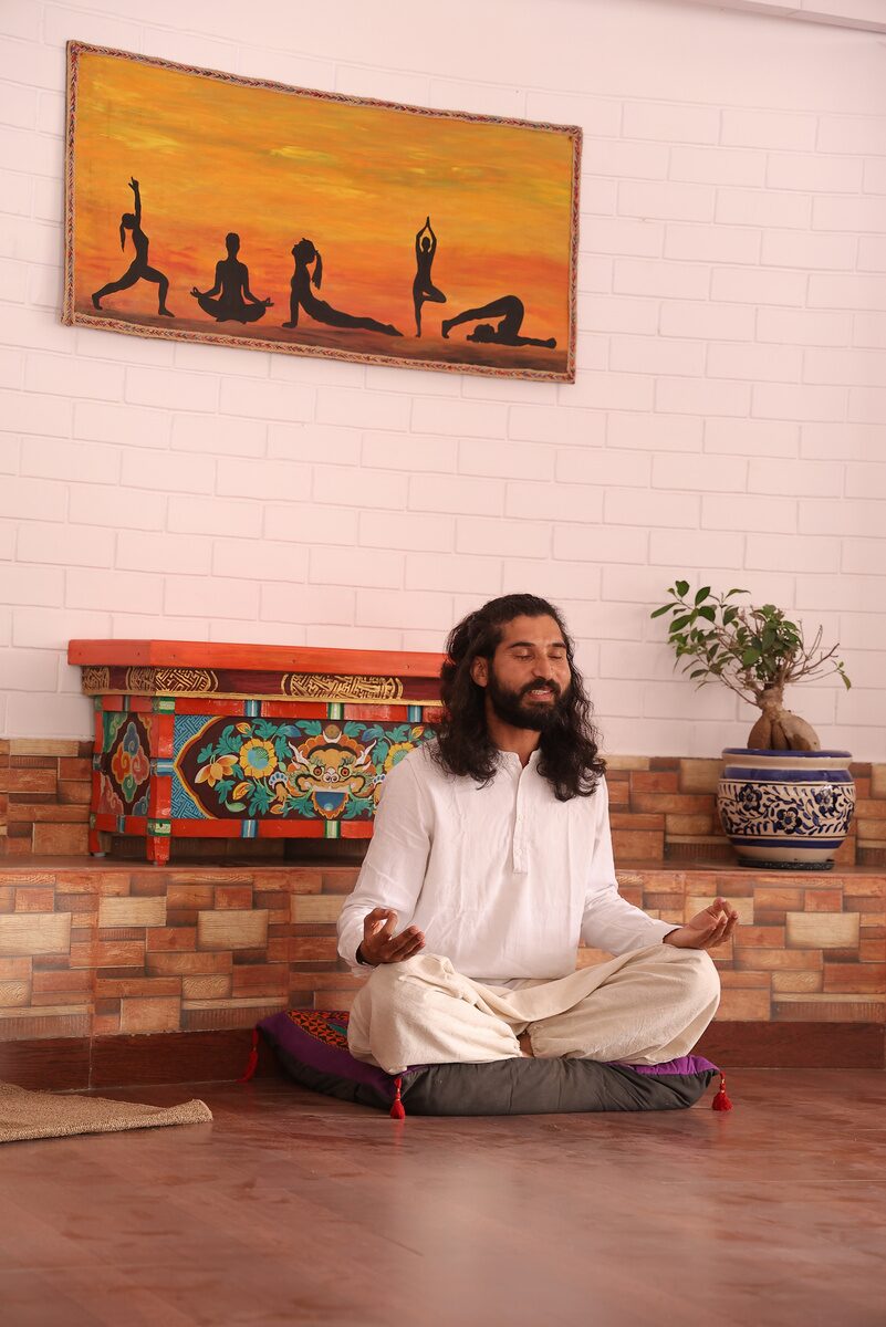 A guest in quiet meditation
